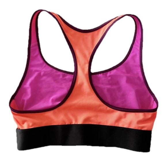 Victoria Sport Women’s Sports Bra Small Racerback Pink Orange Black Stretch - Picture 2 of 3